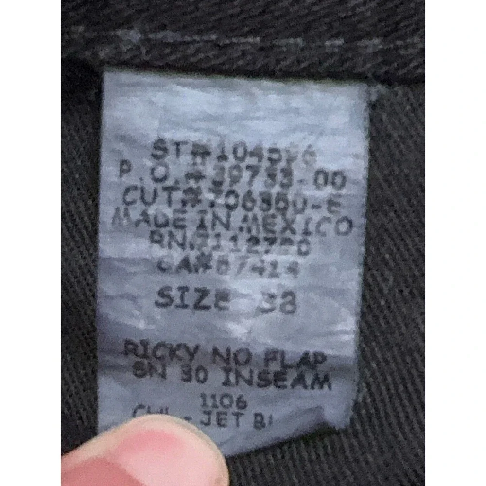 True Religion Mens Black Dark Wash Relaxed Straight Stretch Jeans 5-Pocket 38x30